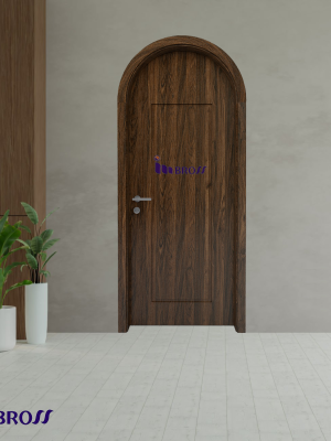 Cửa Nhựa Composite Vòm Tân Cổ Điển V2-W19 – Vân Gỗ Óc Chó Sang Trọng